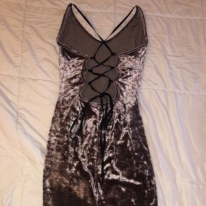 Velvet tie up dress